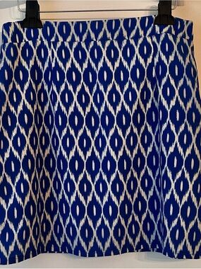 Ikat White/Blue Skirt